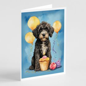 Portuguese Water Dog Happy Birthday Greeting Cards Pack of 8 Blank Cards with Envelopes Whimsical A7 Size 5x7 Blank Note Cards