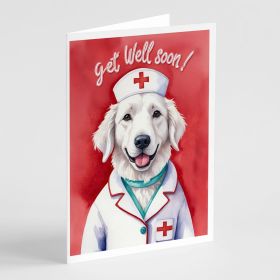 Kuvasz Get Well Soon Greeting Cards Pack of 8 Blank Cards with Envelopes Whimsical A7 Size 5x7 Blank Note Cards