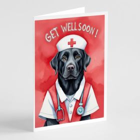 Black Labrador Retriever Get Well Soon Greeting Cards Pack of 8 Blank Cards with Envelopes Whimsical A7 Size 5x7 Blank Note Cards