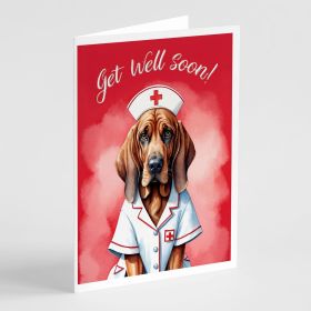 Bloodhound Get Well Soon Greeting Cards Pack of 8 Blank Cards with Envelopes Whimsical A7 Size 5x7 Blank Note Cards