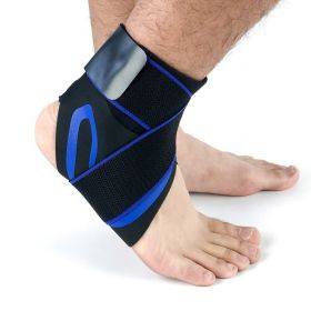 Ankle Support Brace Safety Running Basketball Sports Ankle Sleeves (Option: L-1pc-Left blue)