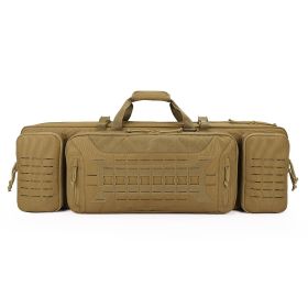 VOTAGOO Double Rifle Case Gun Bag, Safely Long-Barrel Firearm Transportation Cases  Locks, All-Weather Soft Tactical Range Bag Ackpack For Shotgu (Option: Tan-36inches)