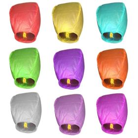 KongMing Lanterns; Flying Paper Lamp; Outdoor Sky Lantern; For Wishing Memorial And Blessing; Chinese Red Lanterns For Weddings; Birthday Party D (Quantity: 5pcs-Random Color)