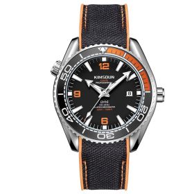 Kingston high-grade watch quartz watch luminous waterproof sports watch wholesale for men (colour: Silver shell orange ring black side - adhesive tape)