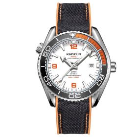 Kingston high-grade watch quartz watch luminous waterproof sports watch wholesale for men (colour: Silver shell orange ring white face tape)