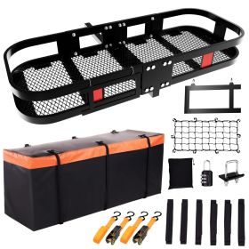 Trailer Hitch Cargo Carrier 500 Lbs,Heavy Duty Hitch Basket,Folding Cargo Carrier Hitch Mount Fits 2" Hitch Receiver with Waterproof Cargo Bag (size: 60''*24''*6'')