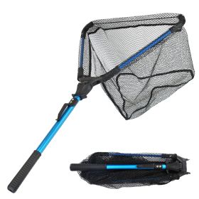 Foldable Fishing Net With Aluminum Alloy Rod EVA Handle Durable 5MM Hexagonal Nano Coating Nylon Mesh Collapsible Landing Net Safe Fish Catching (Type: Fishing Net)